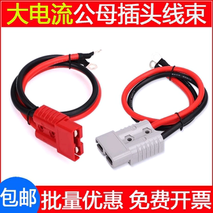 适用安德森公母插头带线束50A电动车锂电池大电流连接器120A175A