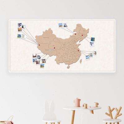 中国地图旅行照片墙轻奢玄关卧室办公室背景壁饰北欧超大客厅 ns