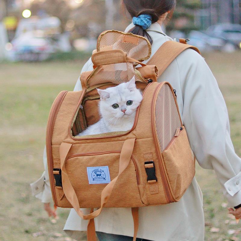 猫包外出便携双肩可扩展大容量夏天透气车载宠物包狗狗背包手提包