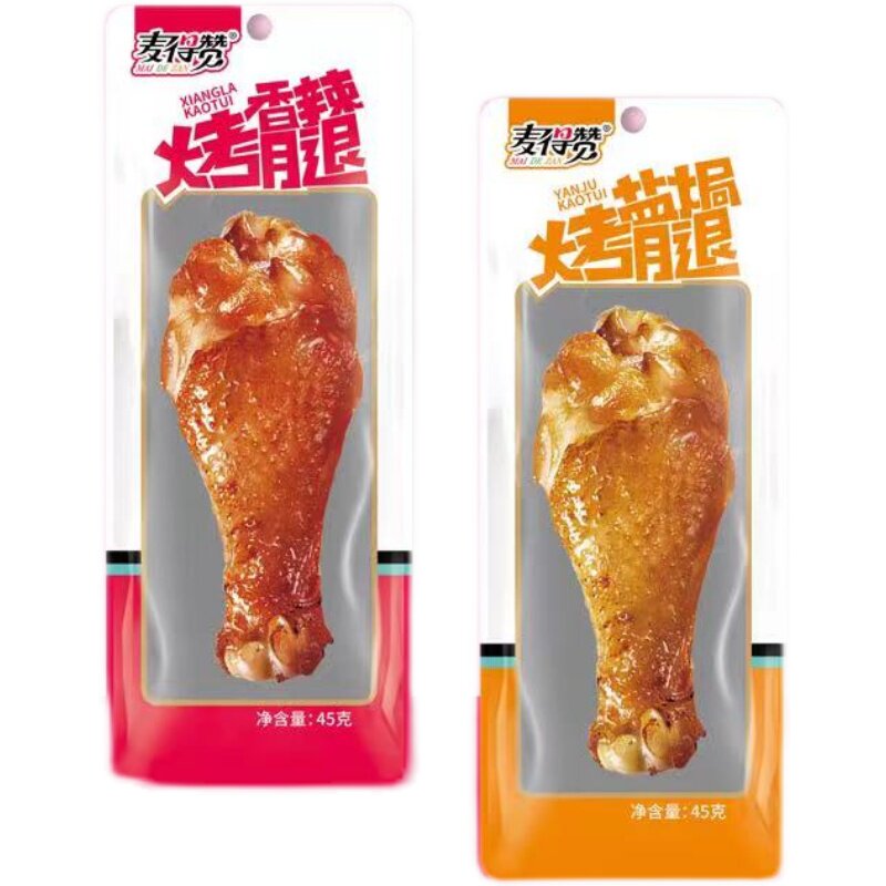 麦得赞鸭翅根45g*10包烤腿香辣盐焗即食网红休闲袋装鸭肉小零食