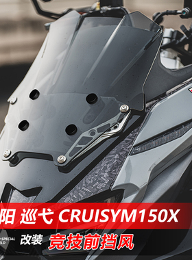 骑仕牛适用三阳 巡弋 Cruisym150X竞技款前挡风玻璃黑化风挡配件