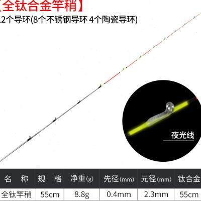 钛合金竿稍半钛全钛微铅筏杆稍筏钓竿梢软尾筏稍船桥竿软尾筏竿