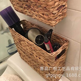 葫芦草收纳篮桌面藤编杂志收纳筐儿童玩具置物筐杂物整理筐