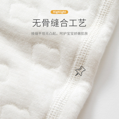 婴儿秋冬款衣服夹棉开档连体衣婴幼儿宝宝冬季三层保暖秋冬装睡衣