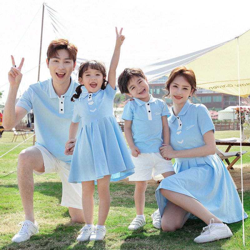 学院风母女装连衣裙子夏装新款洋气兄妹姐弟装夏季母子亲子装2026