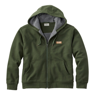 L.L.Bean/宾恩男士卫衣运动衫连帽羊绒衬里拉链长袖正品TA512273