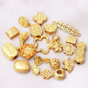 金色珠子哑光仿古法金隔珠diy红绳手链项链配饰国潮保色项链配件