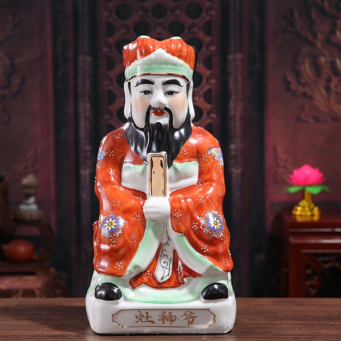 包邮陶瓷灶神爷神像灶王爷火神祝融灶神爷厨房灶面摆件