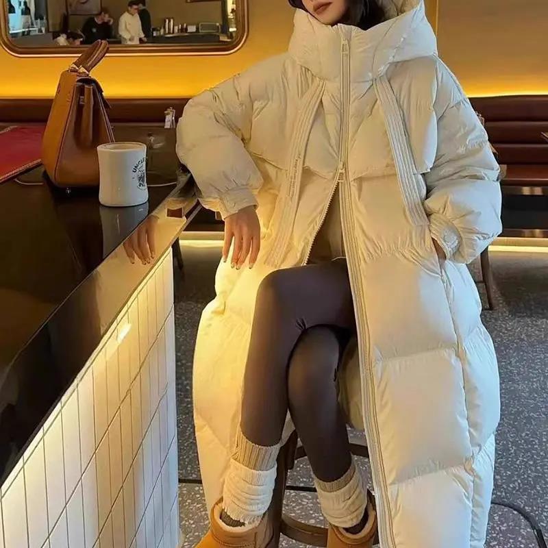 2025新款棉服女中长款韩版大码宽松加厚时尚网红棉衣长款棉袄外套