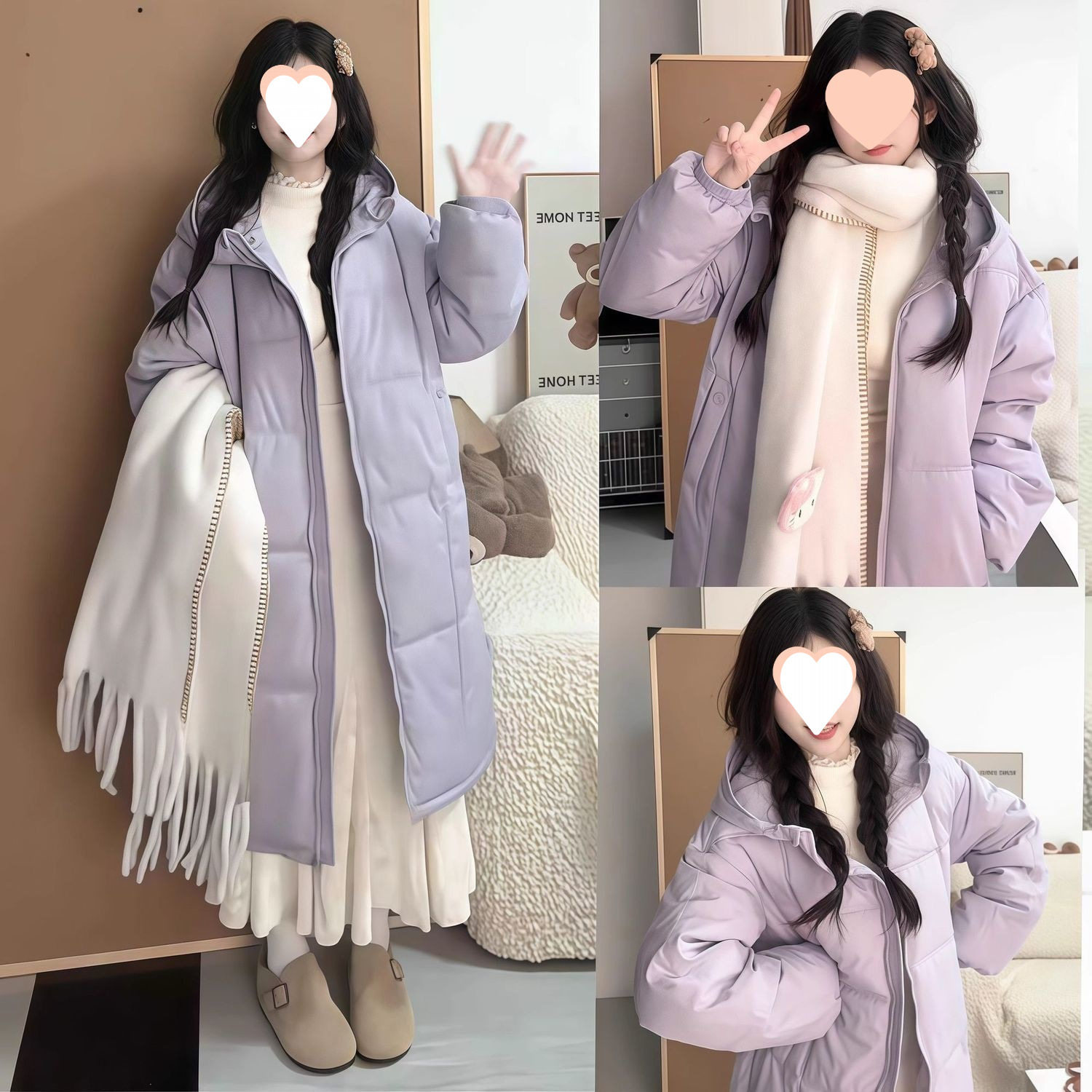 棉服女冬季新款小个子中长款过膝棉衣/棉服