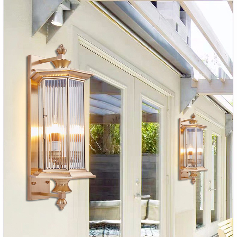 全铜户外壁灯地中海阿拉伯风格纯铜大门口防水壁灯走廊灯电视背景