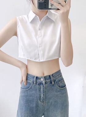 职业假领子女白色无袖衬衫领百搭装饰衣领通勤叠穿神器商务