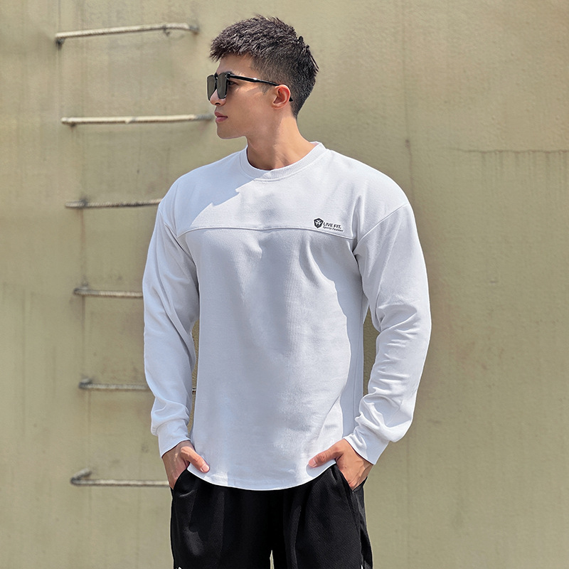 健身运动运动服套头衫肌肉长袖T