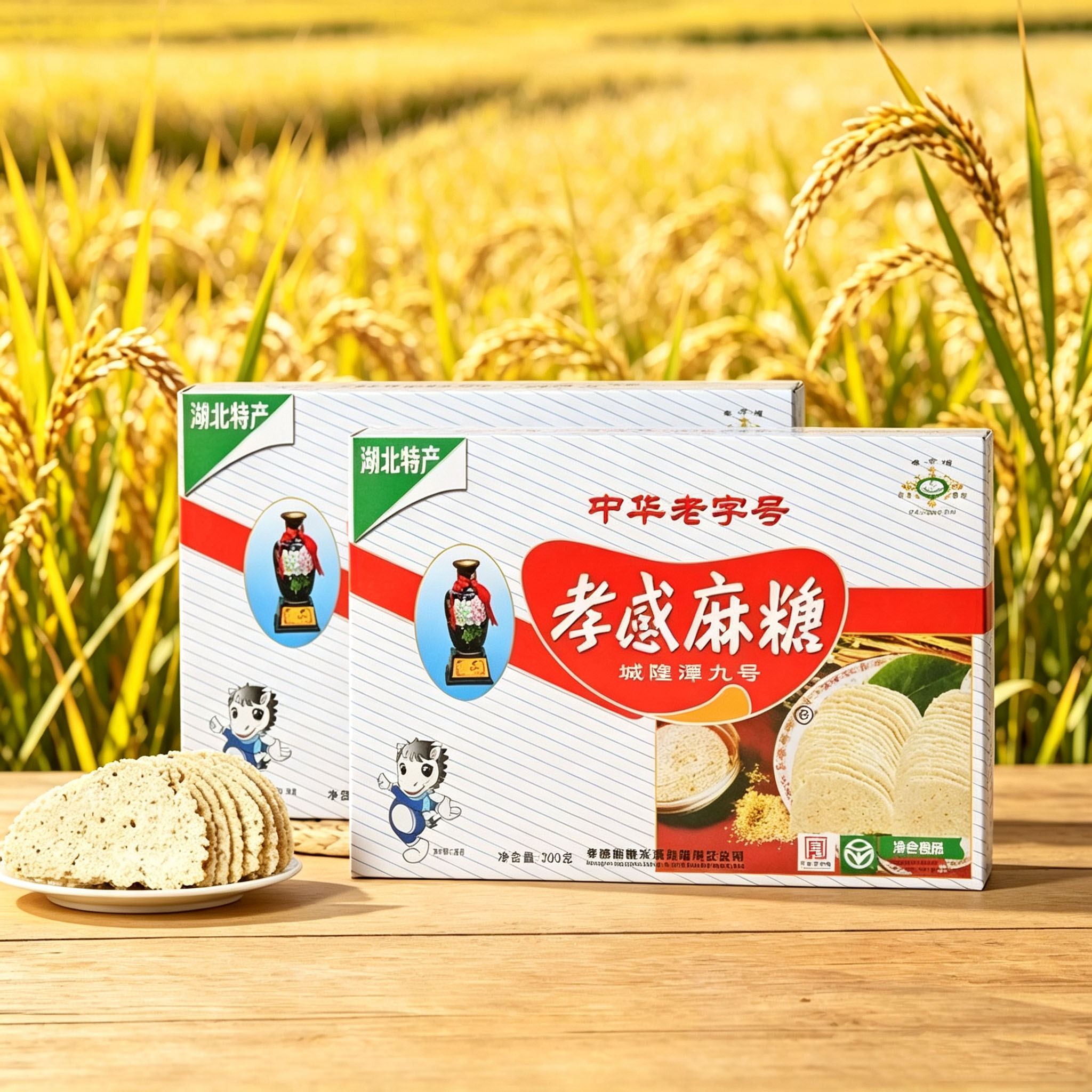 孝感牌孝感麻糖银牌200g*2盒湖北特产芝麻糖片糕点零食中华老字号