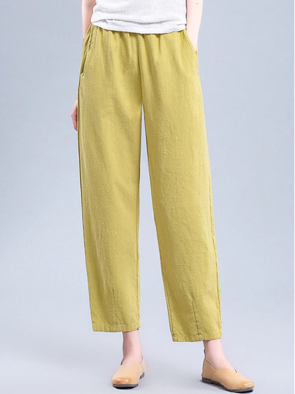 覆古苎麻哈伦裤女春秋2025新款高腰显瘦宽松九分休闲裤萝卜老爹裤,女装/女士精品,卫裤,淘宝优惠券,粉丝福利购,淘宝优惠卷