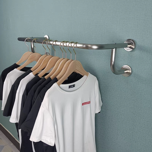 服装店货架展示架上墙壁挂式不锈钢挂衣架子服装店男女童装陈列架