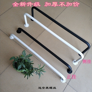 服装店展示架上墙正侧挂衣服架铁艺圆管挂衣杆男女童装挂衣架杆