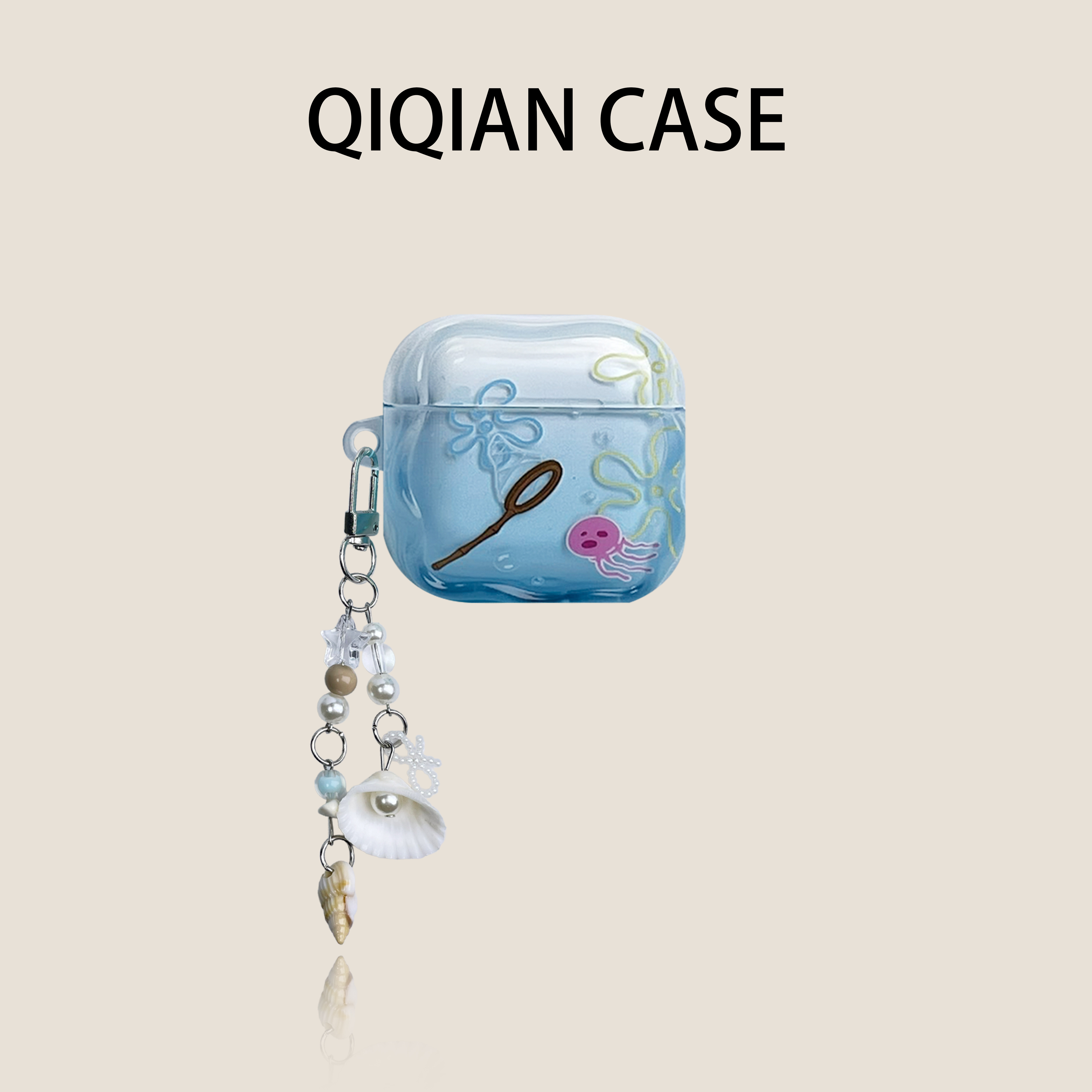 启乾 趣味海绵宝宝水母网Airpods4/3耳机保护壳套2pro