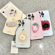 启乾 立体旋转水果小动物iPhone16/15手机壳适用苹果14/13promax菲林软壳12/11少女心可爱卡通新款全包情侣