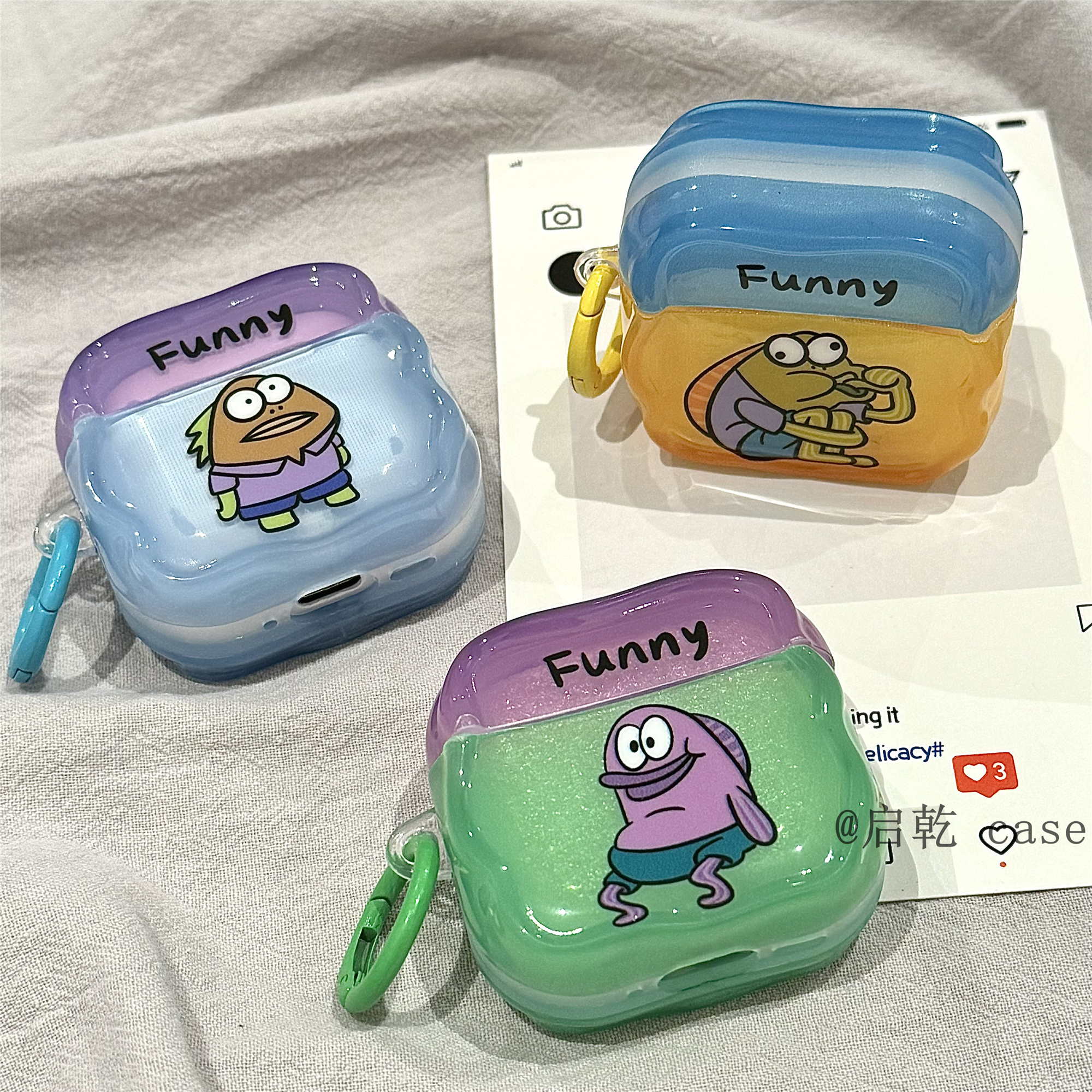 启乾 海绵宝宝比奇堡小丑鱼Airpods4/3耳机保护壳套2pro二三代新款适用苹果无线蓝牙硅胶软壳可爱卡通情侣