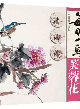 每日一画 芙蓉花 中国画技法国画入门基础教程书写意水墨画花鸟册页 工笔画花卉技法画法大全集教材 国画初学者画花卉蔬果技巧书籍