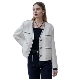 韩国直邮LOEUVRE正品 女士精品302255800Trimming Collarless Jac