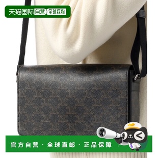 111592ETH 帆布和小牛皮翻盖邮差包 TRIOMPHE 韩国直邮CELINE