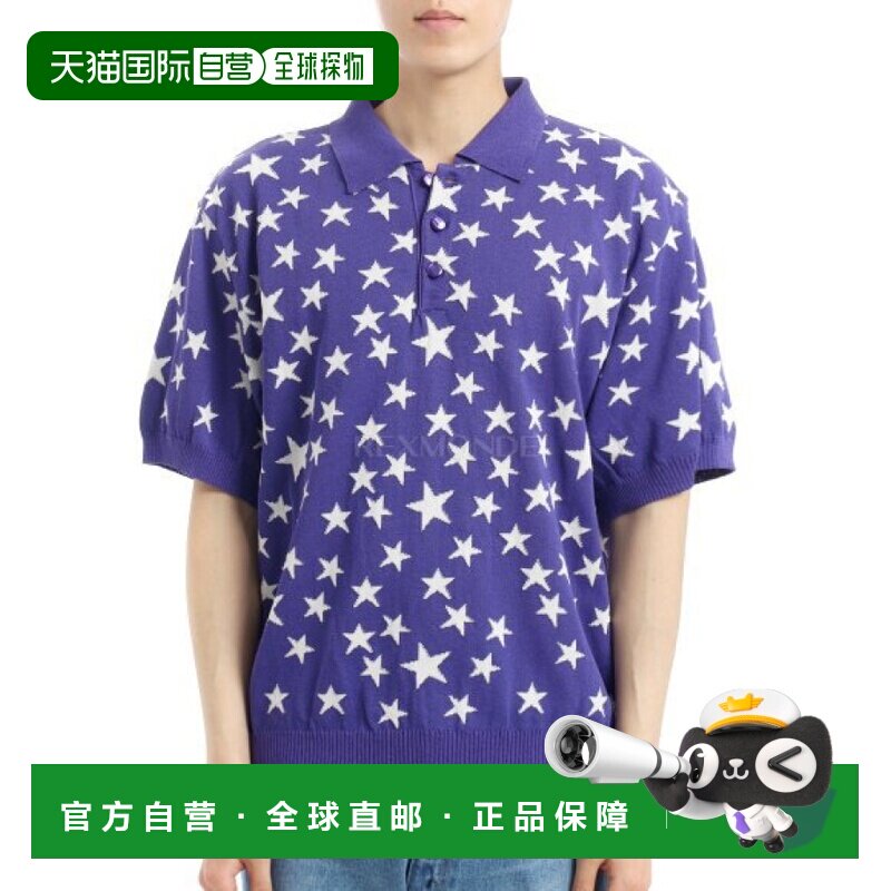 韩国直邮NEEDLES 短袖 Polo 衫 PE/和纸针织/星形图案 - 紫色 (QV图片