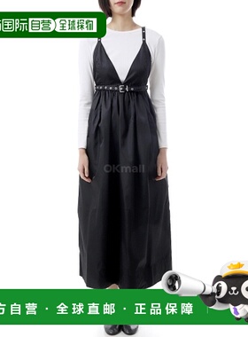 韩国直邮GANNI 黑色公爵夫人尼龙吊带连衣裙（W0030 099） 一块