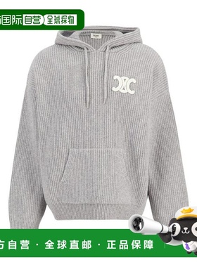 韩国直邮Celine 连帽 T 恤 RY0FV0ZTQ08GC DOM卫衣 灰色帽衫