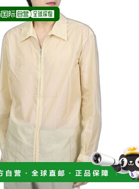 韩国直邮AURALEE A24SS02DN 浅黄色尼龙拉链长袖衬衫 男士时尚都