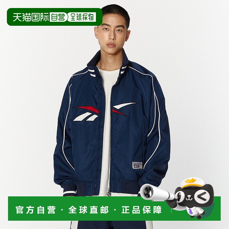 韩国直邮Reebok x VECTOR 拉链立领插肩品牌Logo运动夹克外套 男