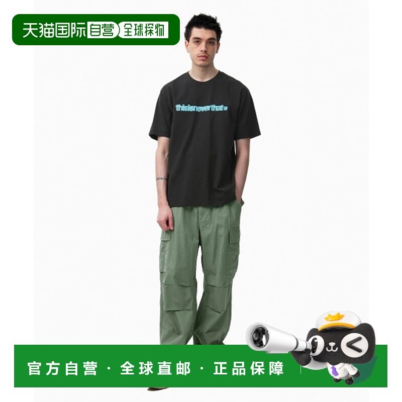 韩国直邮THISISNEVERTHAT 公用T恤Cracked T-Logo Tee Off Black