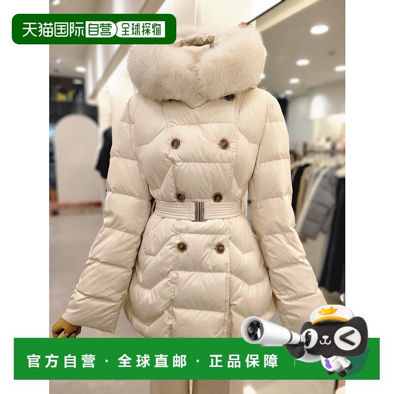 韩国直邮[ITMICHAA] 女士 狐狸毛 戴帽 双排扣 鹅绒羽绒服(ITOBYP