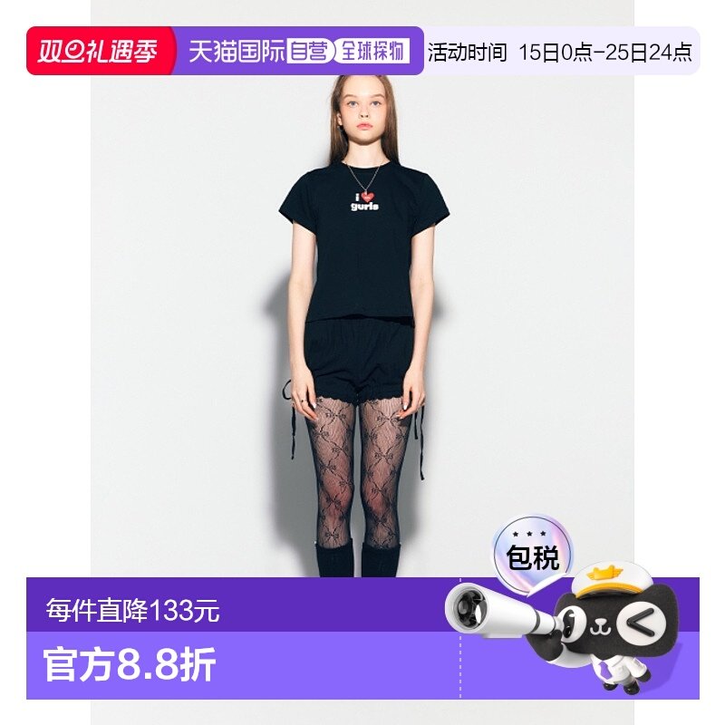 韩国直邮ASIF CALIE 女士女装T恤CA24CST001BK LOVE GURLS T-SHIRT