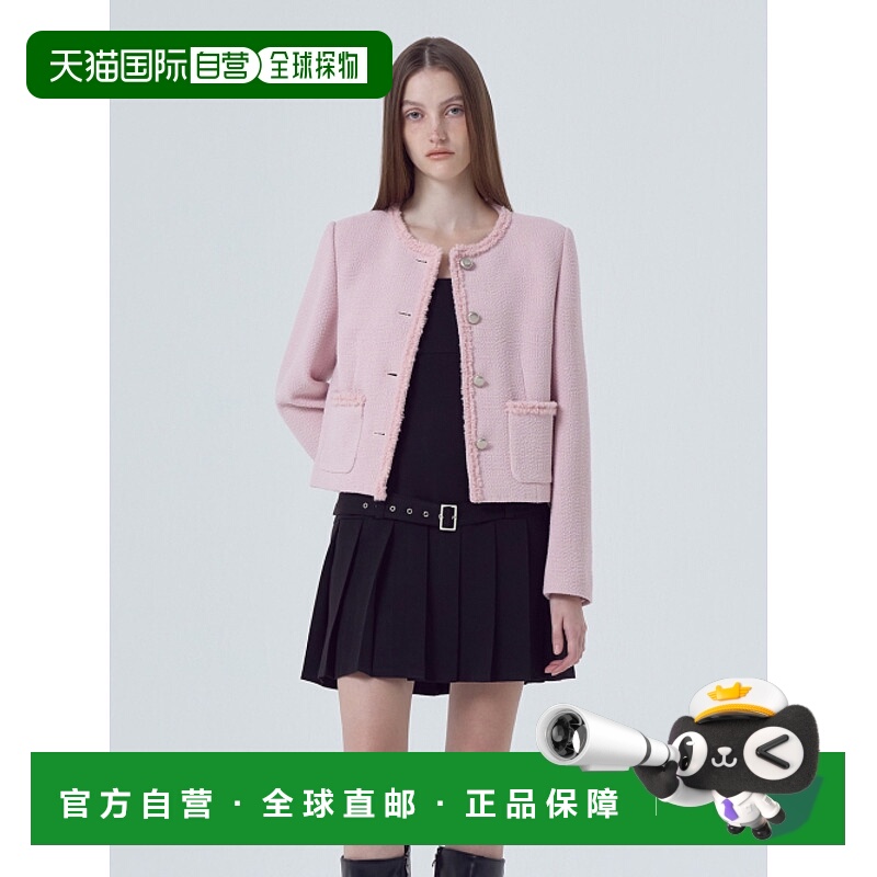 韩国直邮ETMON女士运动茄克/外套JK160TFF42 Boucle Trimmed Twee