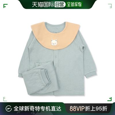 韩国直邮[organic mom] 舒适亲肤长袖内衣围嘴套装(MIZL9B03)