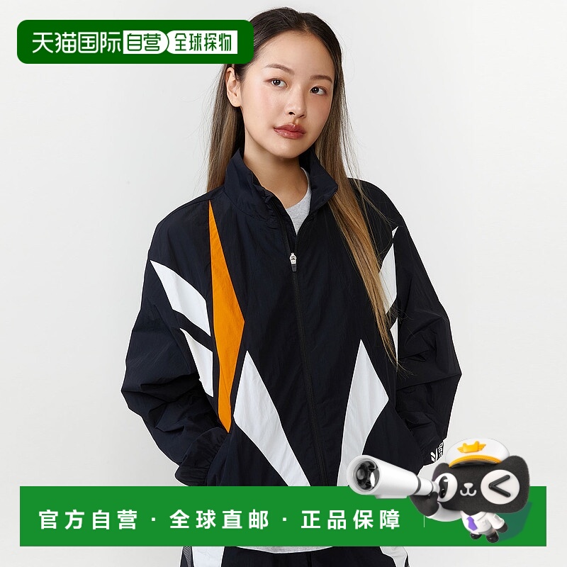 韩国直邮Reebok x VECTOR 联名款 立领休闲长袖风衣 男女同款 黑