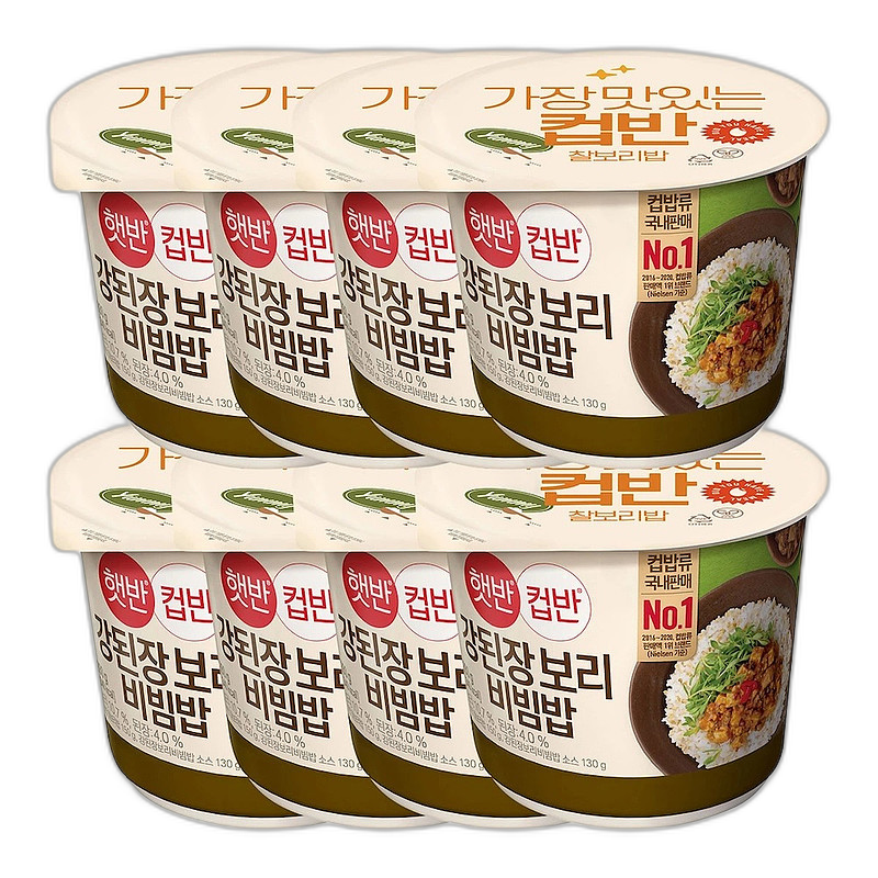 韓國直郵希杰進(jìn)口HETBAHN嗨拌大麥大醬拌飯微波速食飯方便速食8盒
