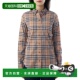 802 纽扣领复古格纹弹力棉衬衫 99新未使用 韩国直邮BURBERRY
