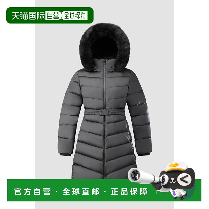 韩国直邮KOLON SPORT 可隆女士长款连帽羽绒服TVJDW24532BLK