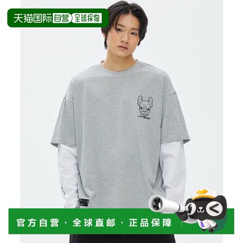 韩国直邮LIFEWORK 公用男士T恤新款假两件男装上衣LW231TL360