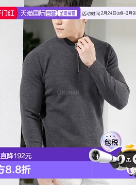 韩国直邮G/Fore高尔夫拉链毛衣V领美利奴羊毛修身长袖时尚潮流