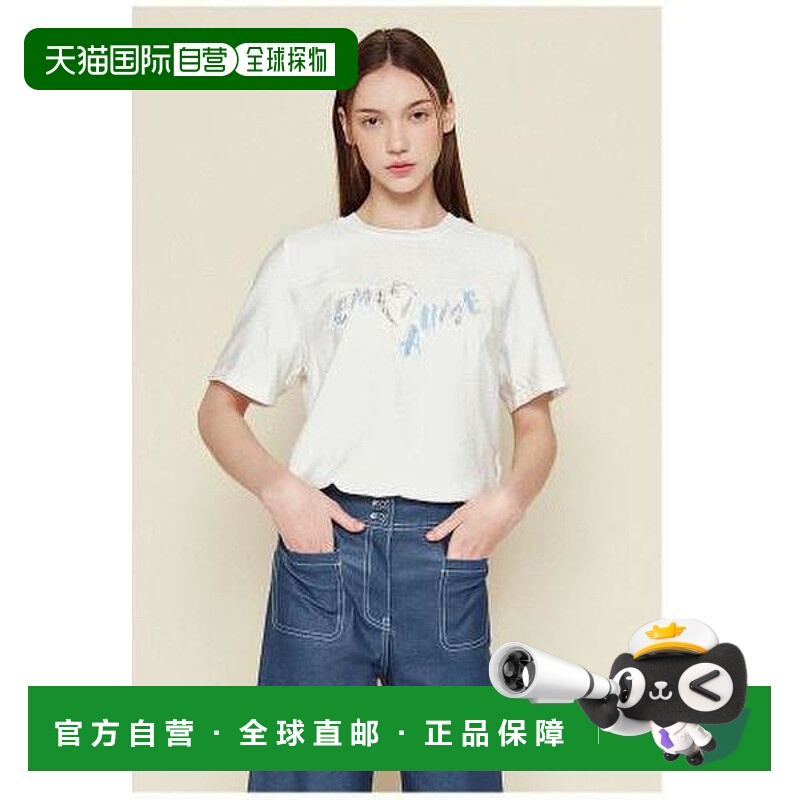 韩国直邮THE IZZAT TheIdolphin 粗花呢贴布丝质杂色 T 恤 IM4A0T