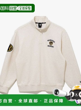 韩国直邮NEW ERA MLB 密尔沃基酿酒人队燕麦色半身拉链上衣 14742