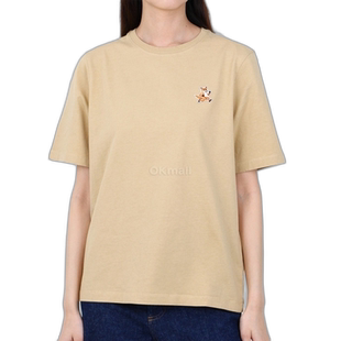 韩国直邮MAISON KITSUNE 速狐贴片舒适T恤 男女通用 宽松型 短袖