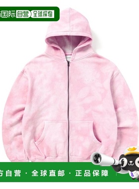 韩国直邮THISISNEVERTHAT 连帽衫Uneven Dyed Zip Hoodie PinkTN2