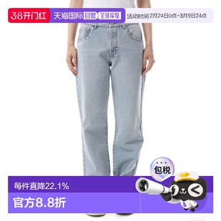 韩国直邮Gimaguas TACHAS 长裤 牛仔裤 直筒裤蓝色