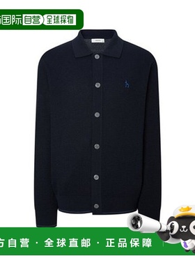 韩国直邮HAZZYS 赫奇斯男士深蓝色 Seersucker Tissue Cara 开襟