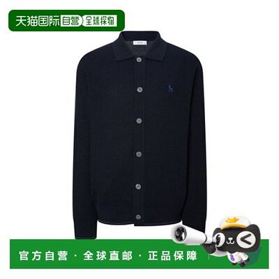 韩国直邮HAZZYS 赫奇斯男士深蓝色 Seersucker Tissue Cara 开襟